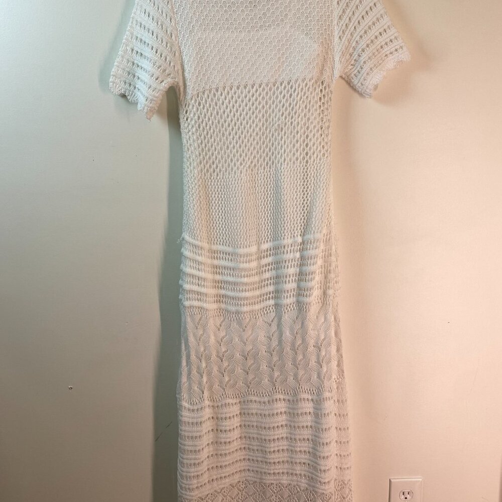 Women's Cotton Solitaire Crochet Beach/Spring Maxi Dress Boho and Elegant - Picture 5 of 16